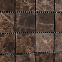 Load image into Gallery viewer, Emperador Dark 2x2 Mosaic Tumbled