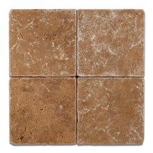 Load image into Gallery viewer, Noce Travertine 6x6 Tumbled Mosaic