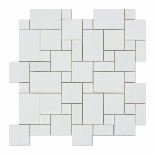 Thassos White Mini Versailles Mosaic