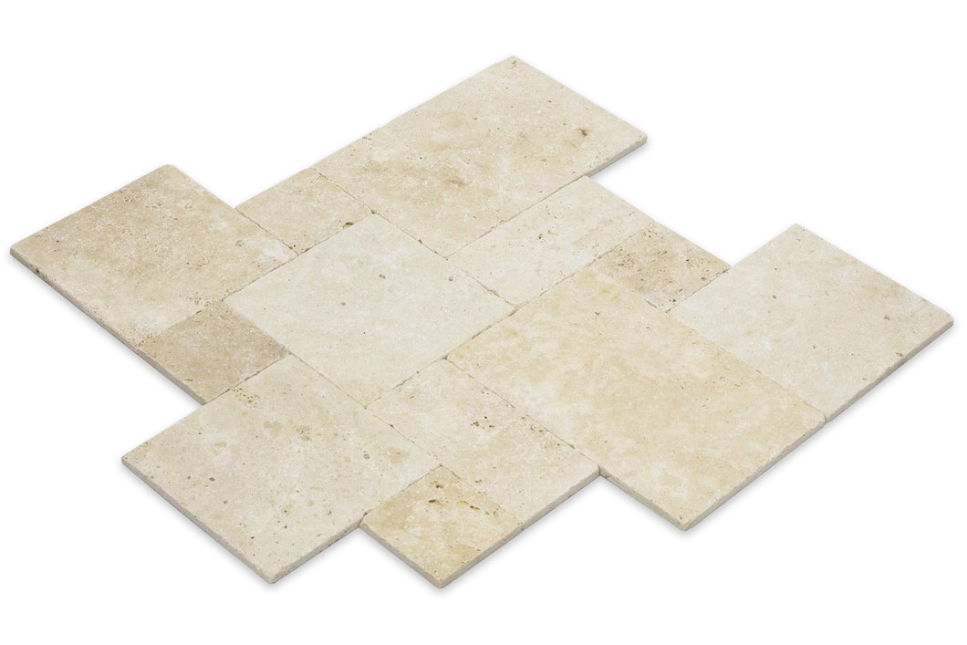 Tuscany Beige Travertine Paver Versailles Pattern Tumbled