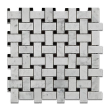 Load image into Gallery viewer, Carrara White Basketweave mosaic