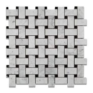 Carrara White Basketweave mosaic