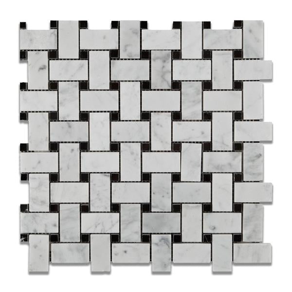 Carrara White Basketweave mosaic