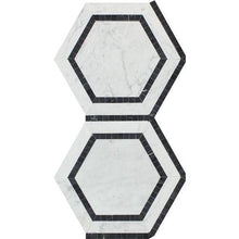 Load image into Gallery viewer, Carrara White Marble 5&quot; Hexagon Domino
