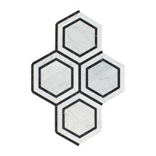 Load image into Gallery viewer, Carrara White Marble 5&quot; Hexagon Domino