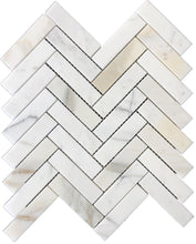 Load image into Gallery viewer, Calacatta Gold Marble 1&quot;x4&quot; Herringbone