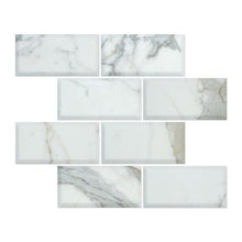 Load image into Gallery viewer, Calacatta Gold Marble 3x6 Deep Bevelled Subway Tile