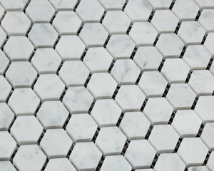 Carrara White Marble 1" Inch Hexagon