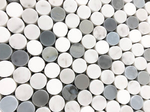 Carrara White Marble Penny Round mosaic tile