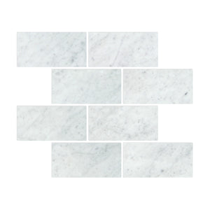 Carrara White Marble 3x6 subway tile