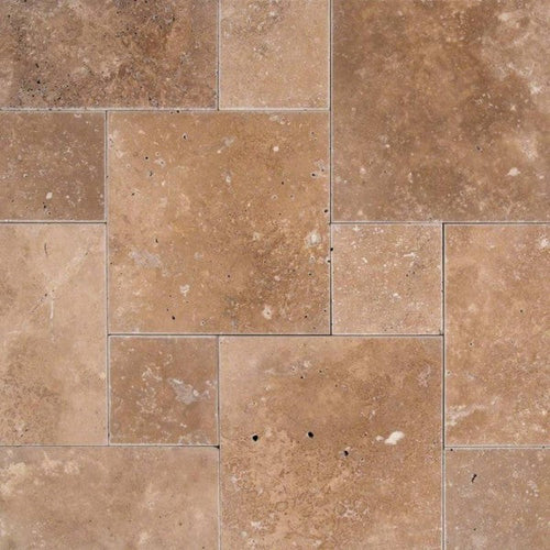 Cordoba Noce Travertine Paver Versailles Pattern Tumbled