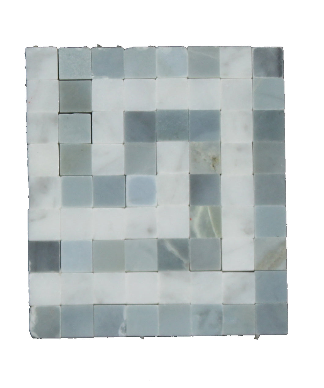 Carrara White Greek Key Corner Blue 4x4