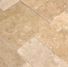 Load image into Gallery viewer, Light Walnut Travertine Paver Versailles Pattern Tumbled