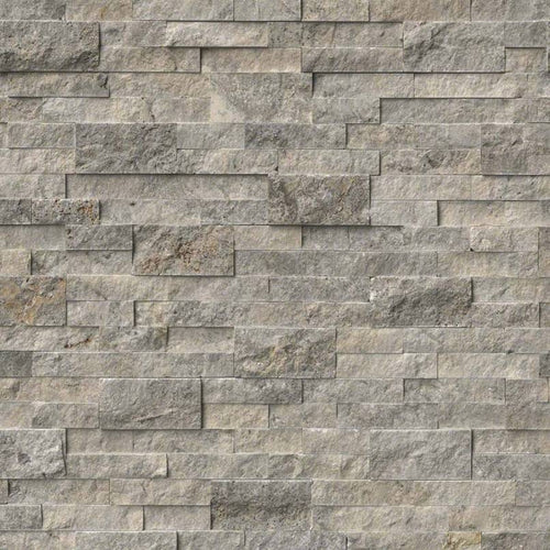 Stacked Stone Panel Silver Travertine