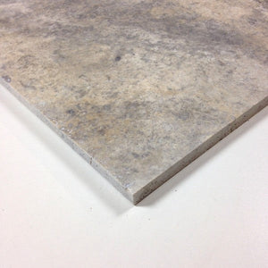 Silver Travertine 18x18"