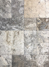 Load image into Gallery viewer, Silver Mini Travertine Paver Versailles Pattern Tumbled