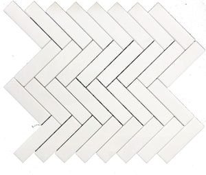 Thassos White 1"x4" Herringbone
