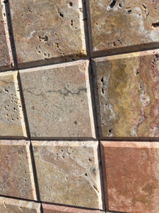 Scabos Travertine 4x4" Deep Beveled Tile