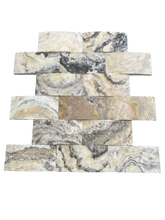 Load image into Gallery viewer, Philadelphia Travertine 2x4&quot; Arched Brick Tumbled Mosaic