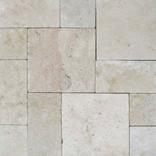 Load image into Gallery viewer, Tuscany Beige Travertine Paver Versailles Pattern Tumbled